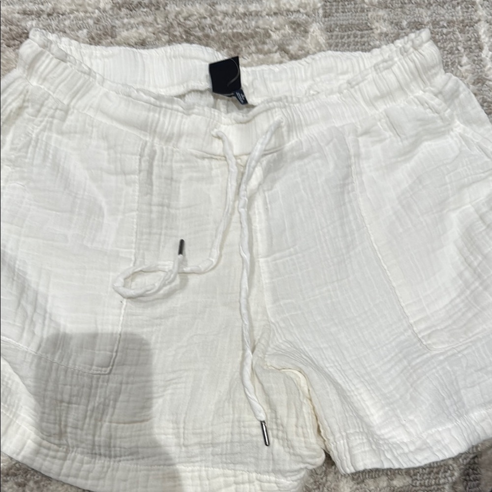 White Drawstring Shorts